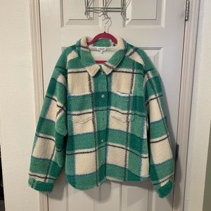 Bandier Women's Sincerely Jules X Aspen Sherpa in Camp Green Plaid